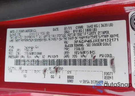 2014 Ford Fiesta Se from USA, damaged, VIN 3FADP4BJXEM132171